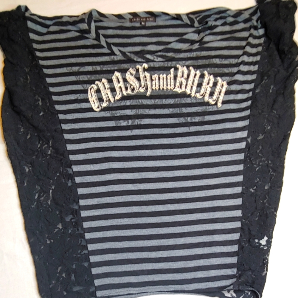 Crash And Burn Black Stripes with Lace Coolness Medium